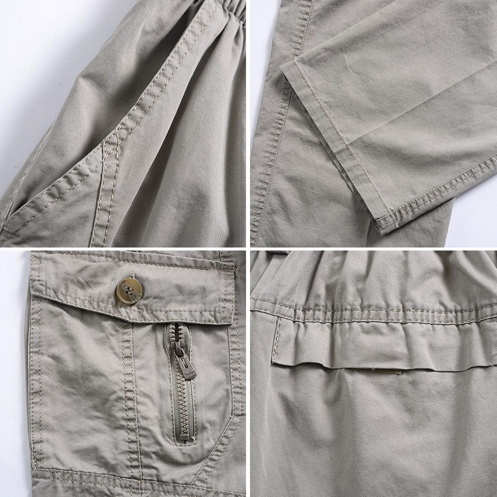 Men's Cotton Loose Multi-Pocket Cargo Pants Joggers