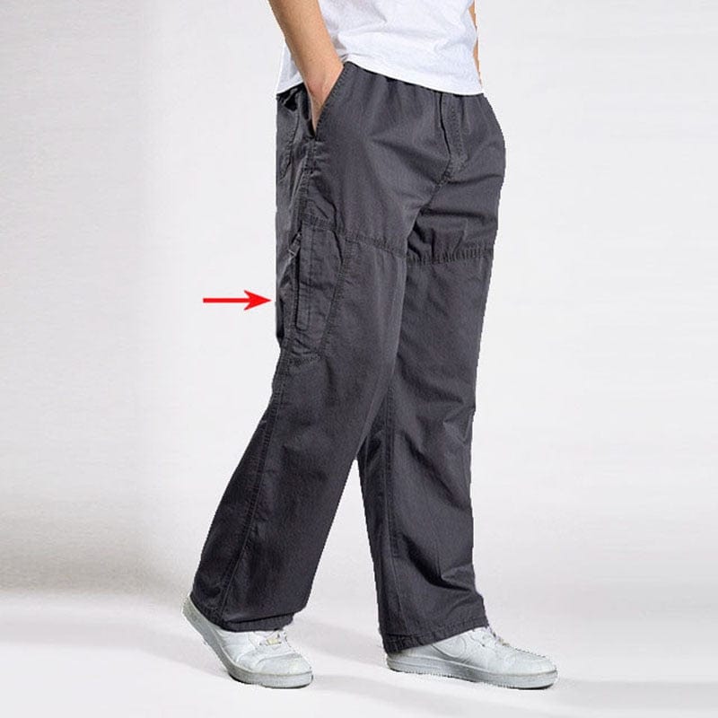 Men's Cotton Loose Multi-Pocket Cargo Pants Joggers