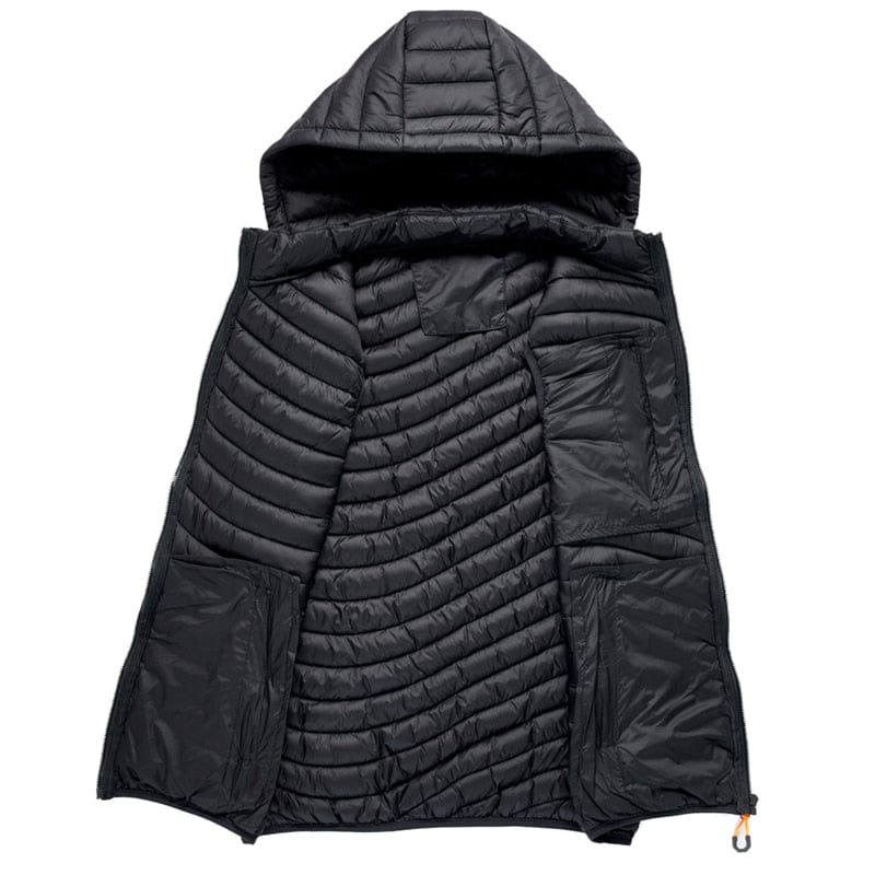 Men's Removable Hat Solid Color Winter Waistcoat Vest