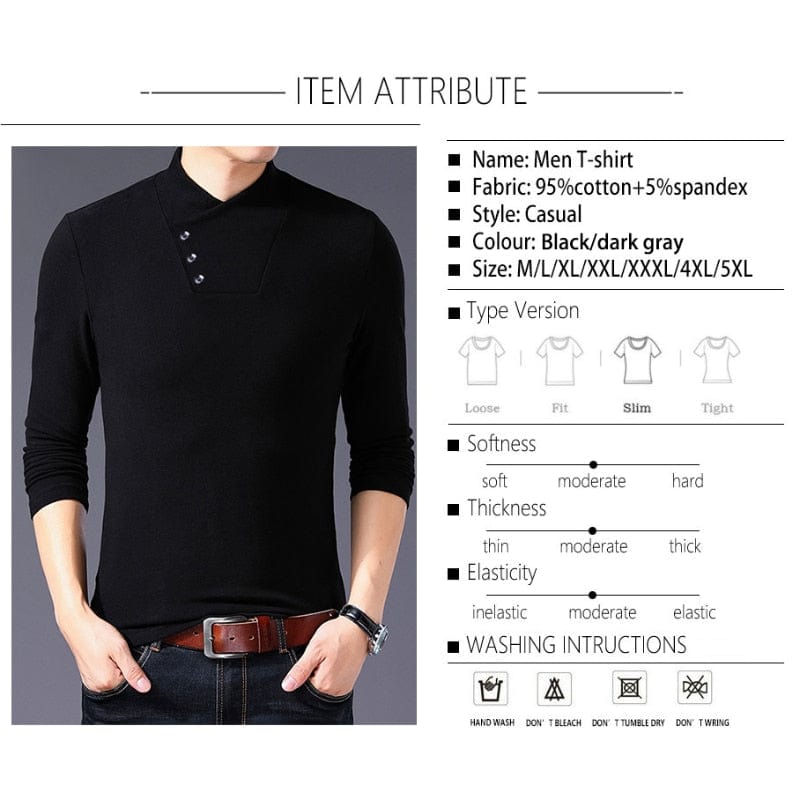 Men's Slim Fit Cotton Long Sleeve T-Shirt