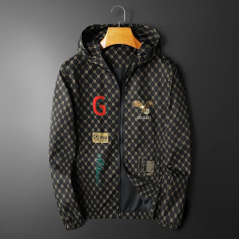 Men's M-5XL Print Stand Collar Casual Stage Jacket