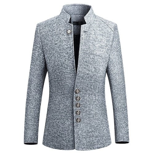 Men's Chinese Stand Collar Printed Blazer Jacket M-5XL