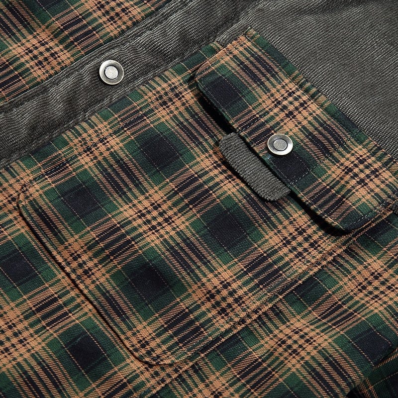 Men's Flannel Shirt Style Fleece Hooded Winter Jacket