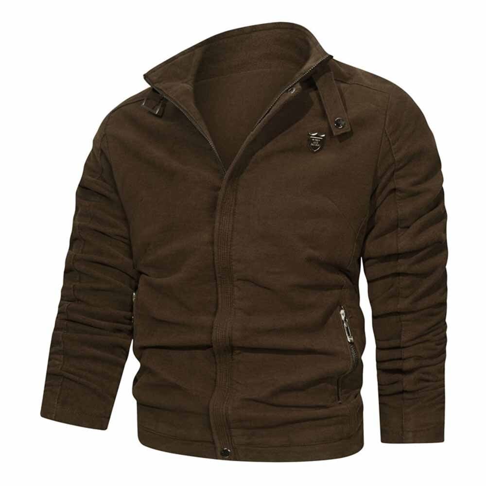 Men's Solid Vintage Workwear Fall/Winter Jacket