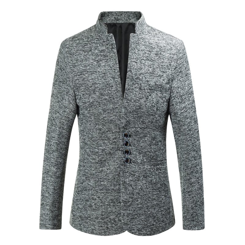 Men's Chinese Stand Collar Printed Blazer Jacket M-5XL