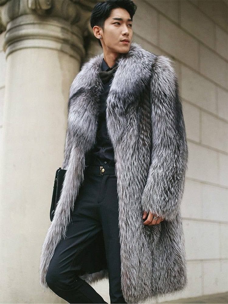 Men's Faux Mink Fur Coat — Loose Fit, Big & Tall