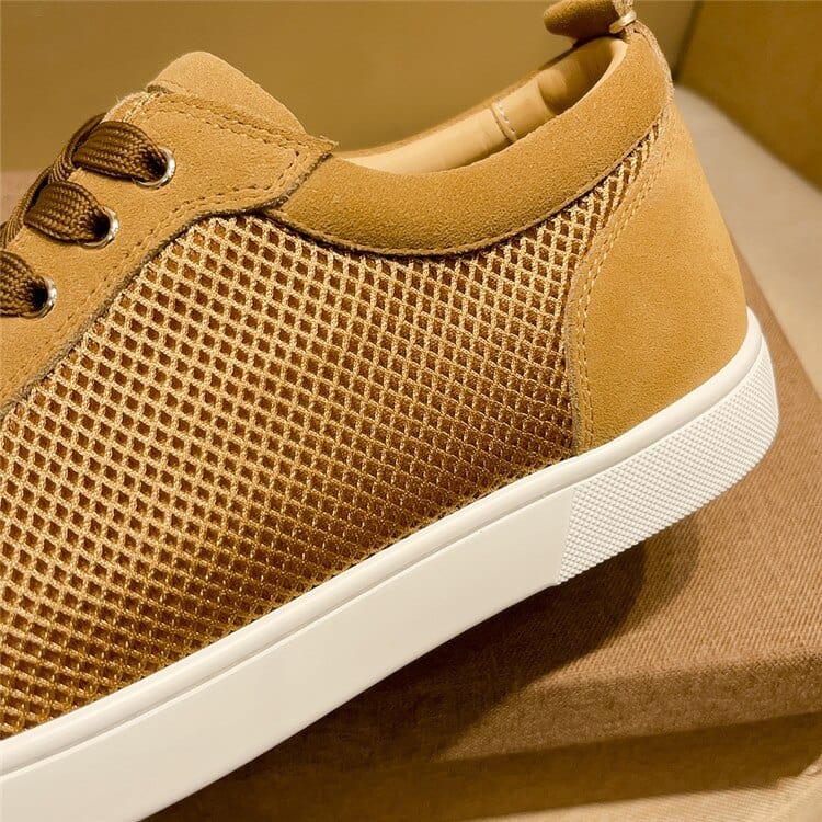 Men's Red Bottom Low-Top Leather Rivet Casual Sneakers 35-48