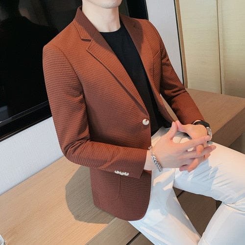 Men's Slim Fit Single-Breasted Wedding Blazer Jacket