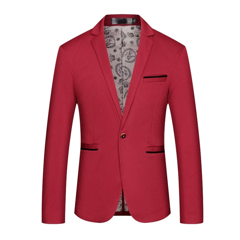 Men's Slim Fit Cotton Business Blazer Plus Size 4XL-5XL