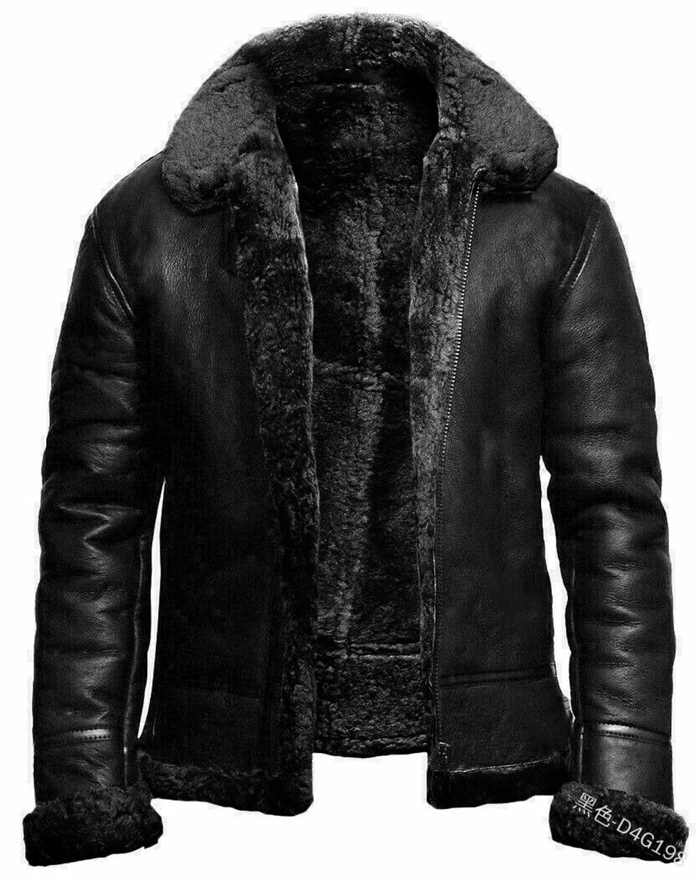 Men's Winter Thick Fleece PU Leather Waterproof Biker Jacket