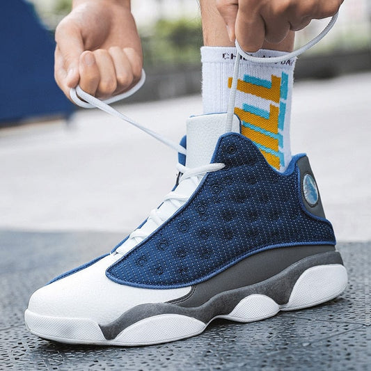 Men's Mixed-Color Breathable Basketball Sneakers, Couple Fitness Trainers