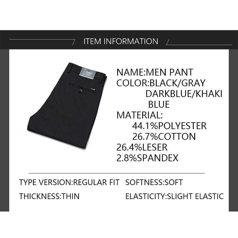Men's Mid-Waist Straight Formal Trousers