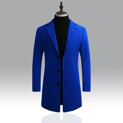 Men's Solid Color Single Breasted Trench Windbreaker
