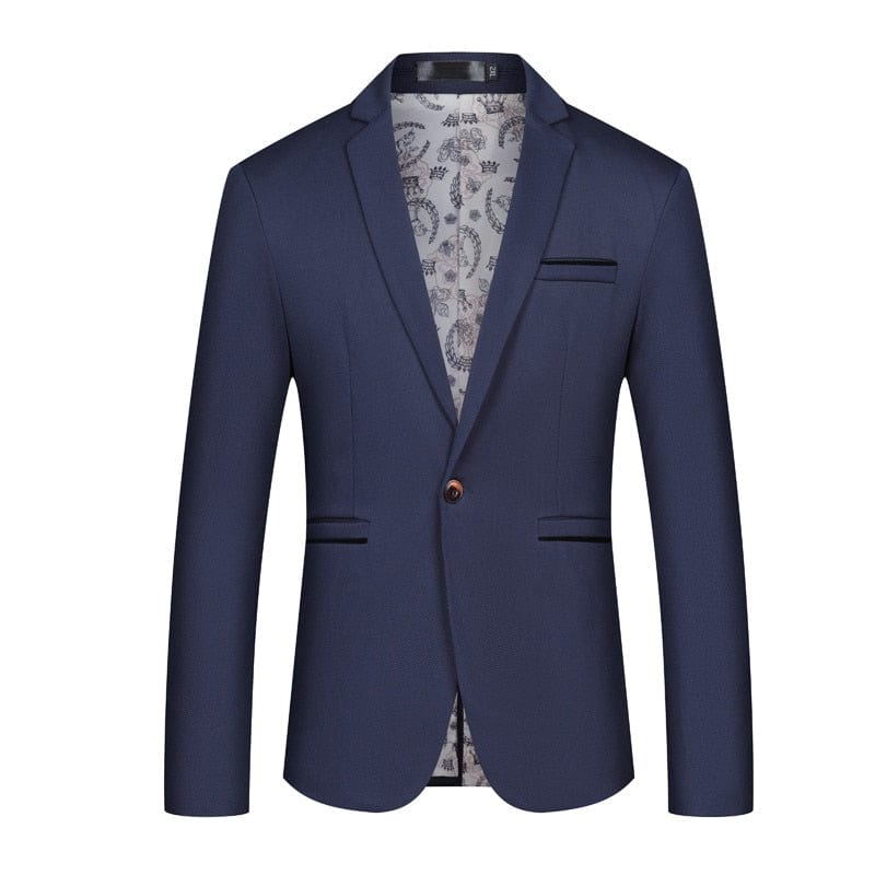 Men's Slim Fit Cotton Business Blazer Plus Size 4XL-5XL