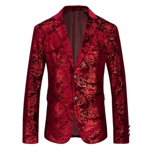 Men's Double-Breasted Slim Fit Tuxedo Blazer — Black & Blue