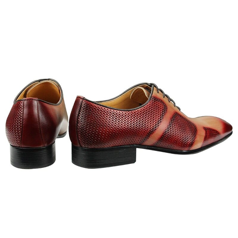 Men's Genuine Leather Lace-Up Oxford Wedding Dress Shoes