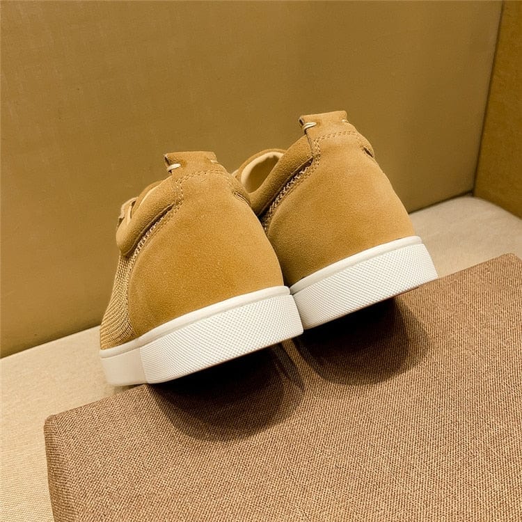 Men's Red Bottom Low-Top Leather Rivet Casual Sneakers 35-48