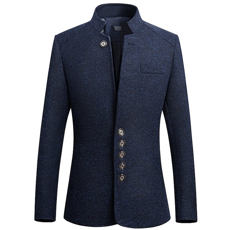 Men's Chinese Stand Collar Printed Blazer Jacket M-5XL