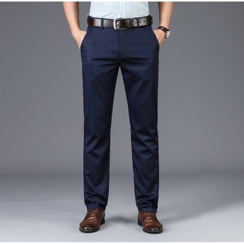 Men's Mid-Waist Straight Formal Trousers