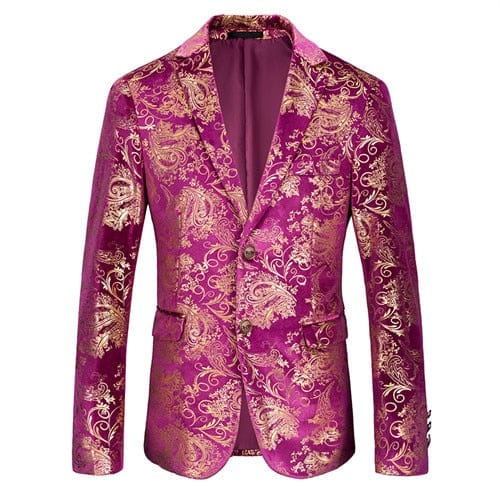 Men's Double-Breasted Slim Fit Tuxedo Blazer — Black & Blue
