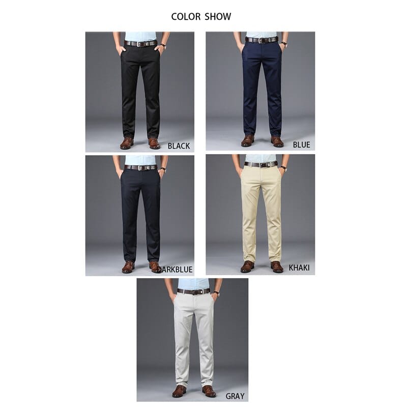 Men's Mid-Waist Straight Formal Trousers