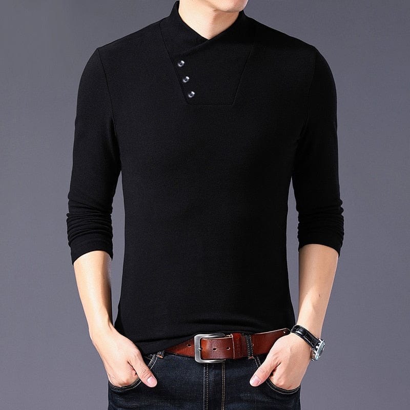 Men's Slim Fit Cotton Long Sleeve T-Shirt