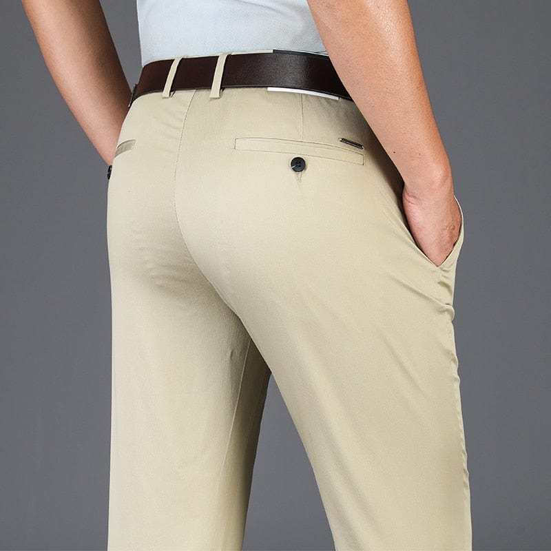 Men's Mid-Waist Straight Formal Trousers