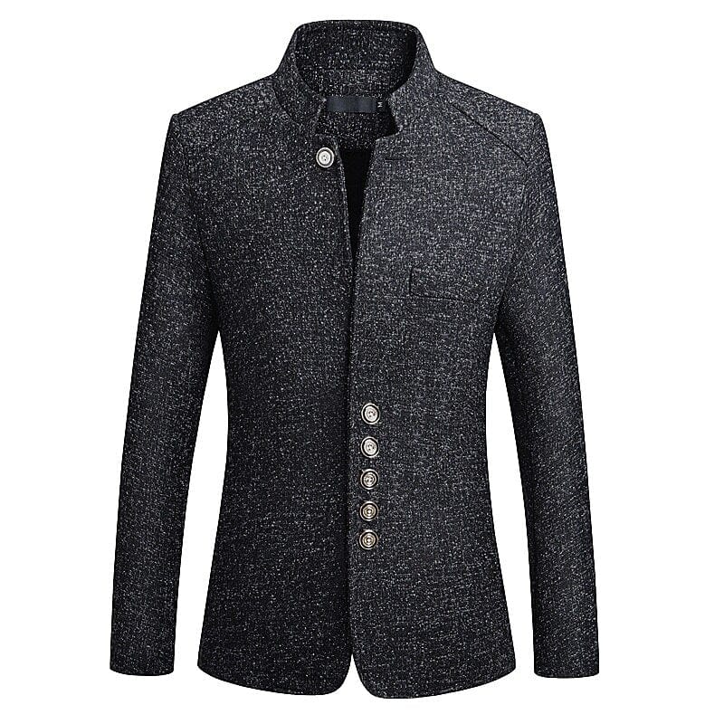 Men's Chinese Stand Collar Printed Blazer Jacket M-5XL