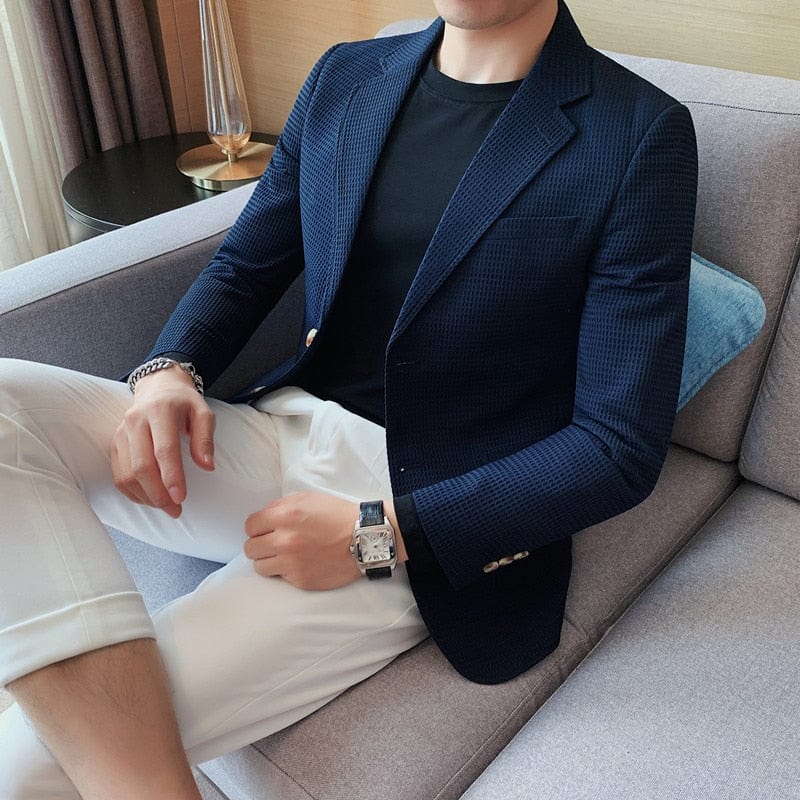 Men's Slim Fit Single-Breasted Wedding Blazer Jacket