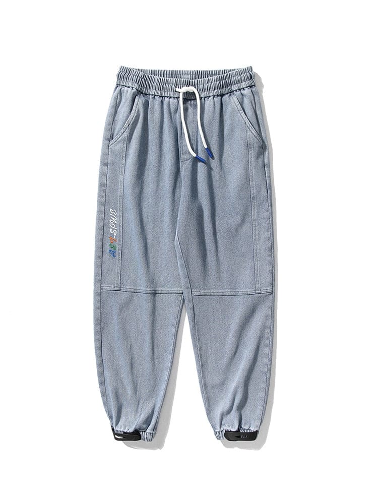 Men's Baggy Ankle-Length Denim Jogger Jeans, Plus Size 6XL-8XL