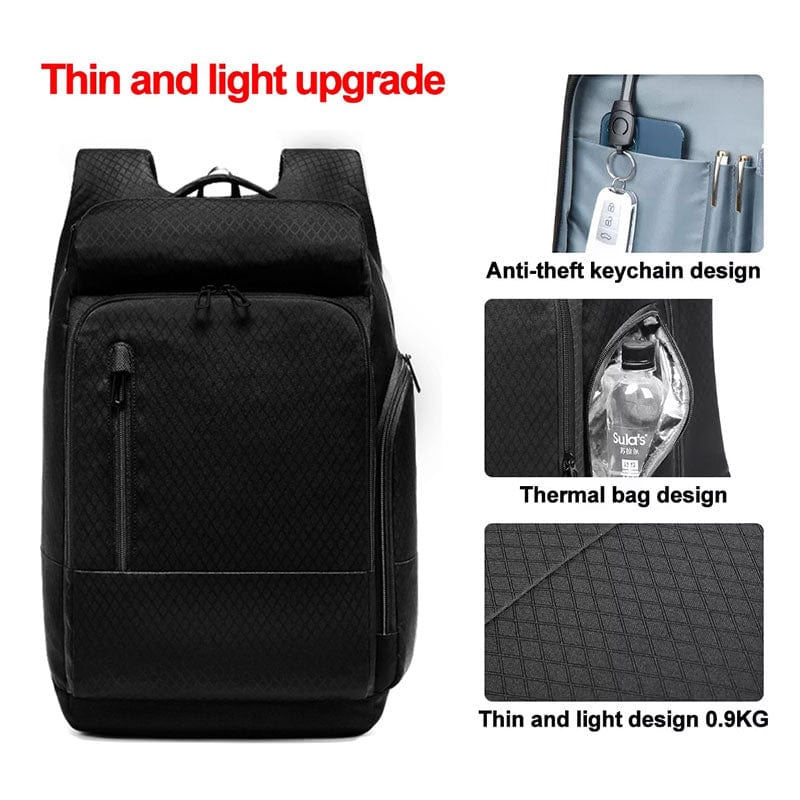 Men's 17 Inch Waterproof Laptop Backpack with USB Charging