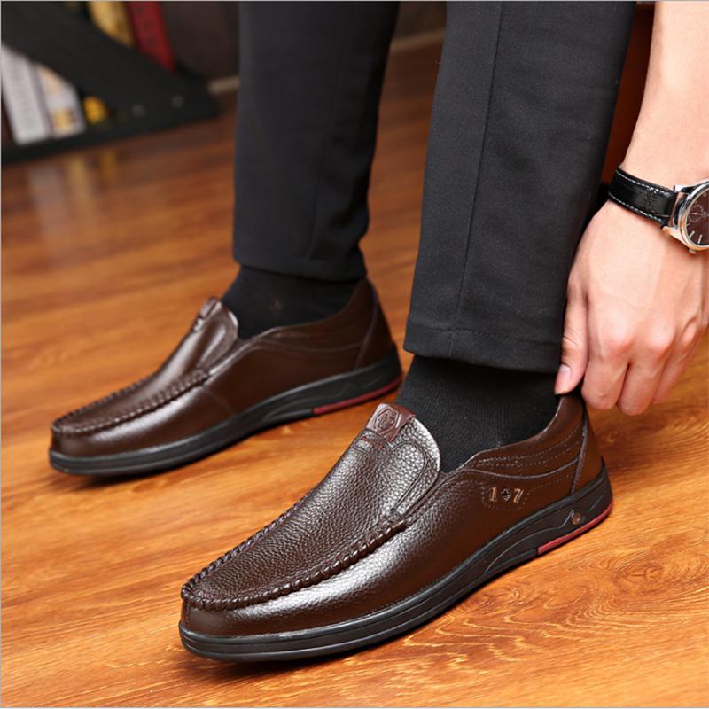 Men's Genuine Leather Slip-On Loafers