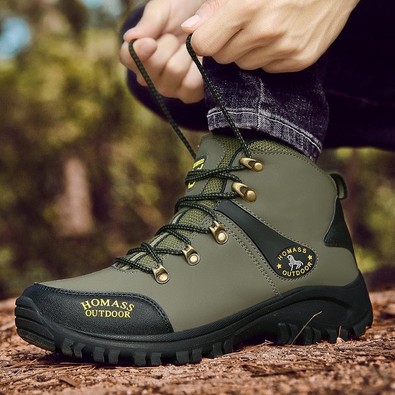 Men's Waterproof Non-Slip Hiking Trekking Boots Army Green