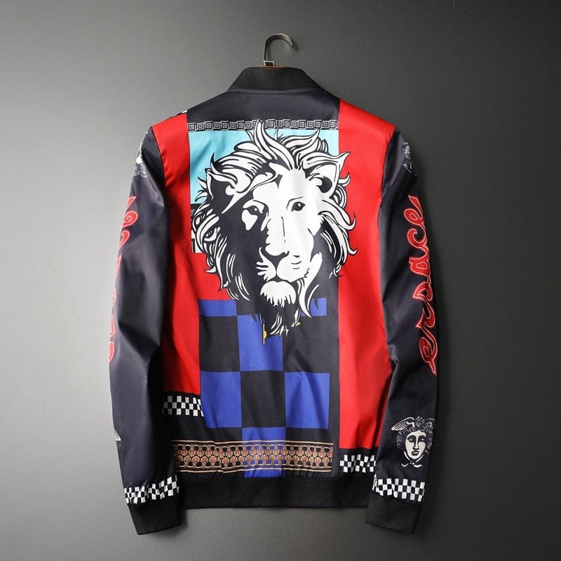 Men's M-5XL Print Stand Collar Casual Stage Jacket