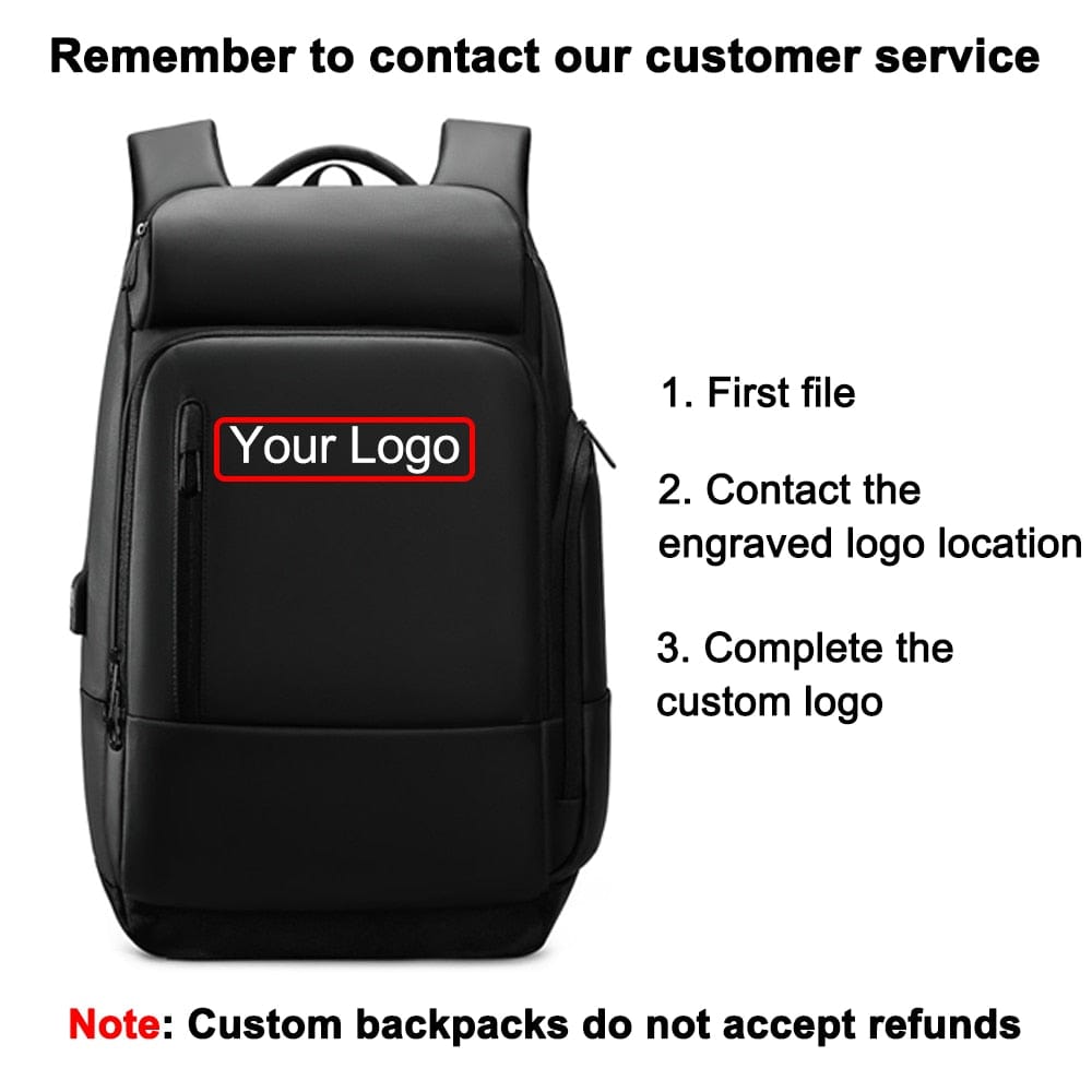 Men's 17 Inch Waterproof Laptop Backpack with USB Charging