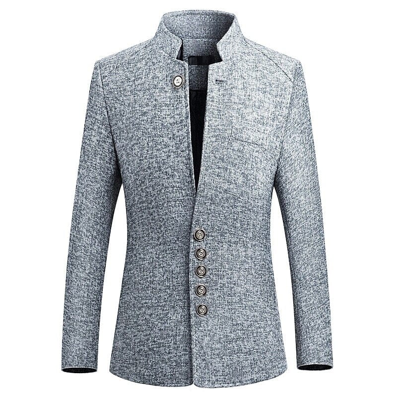 Men's Chinese Stand Collar Printed Blazer Jacket M-5XL