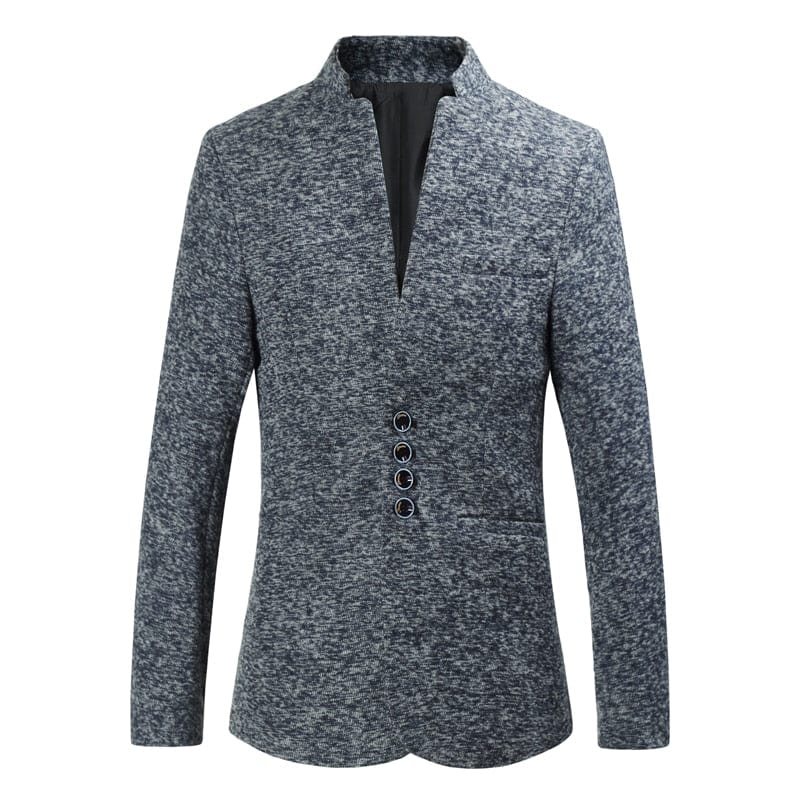 Men's Chinese Stand Collar Printed Blazer Jacket M-5XL