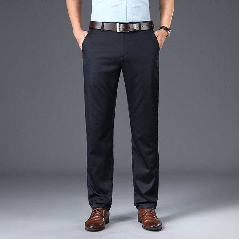 Men's Mid-Waist Straight Formal Trousers