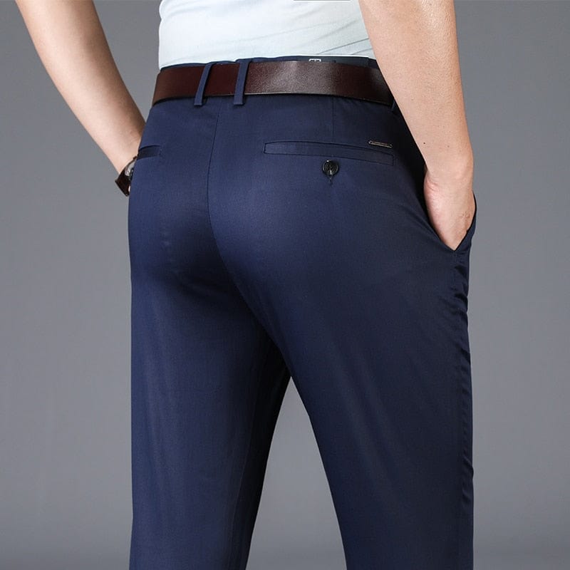 Men's Mid-Waist Straight Formal Trousers
