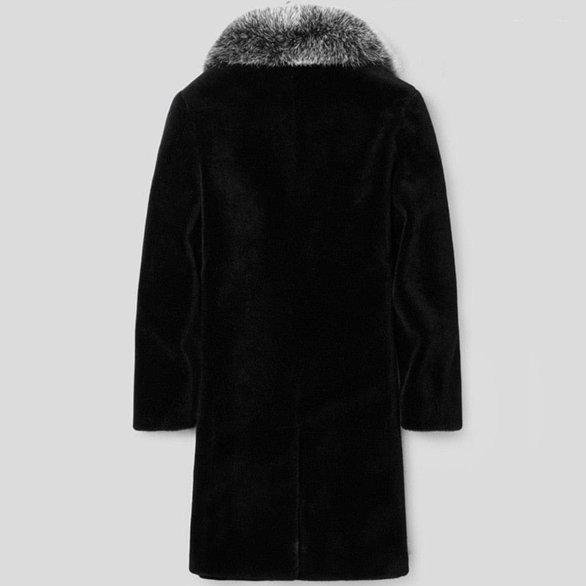 Men's Large Faux Fur Mink Long Winter Coat Custom Sizing