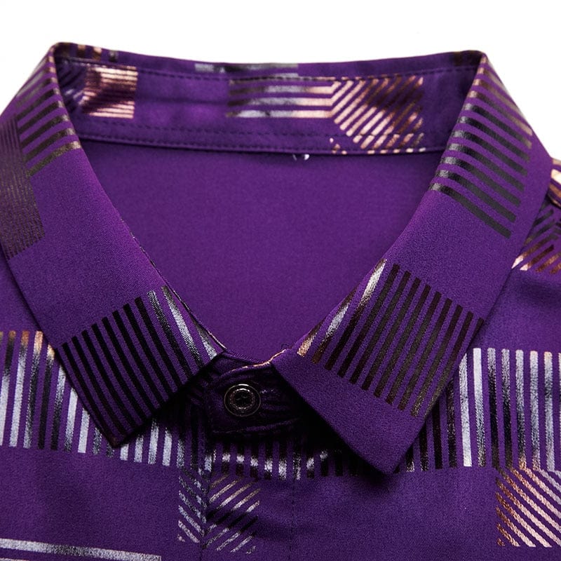 Men's Plaid Slim Fit Long Sleeve Dress Shirt