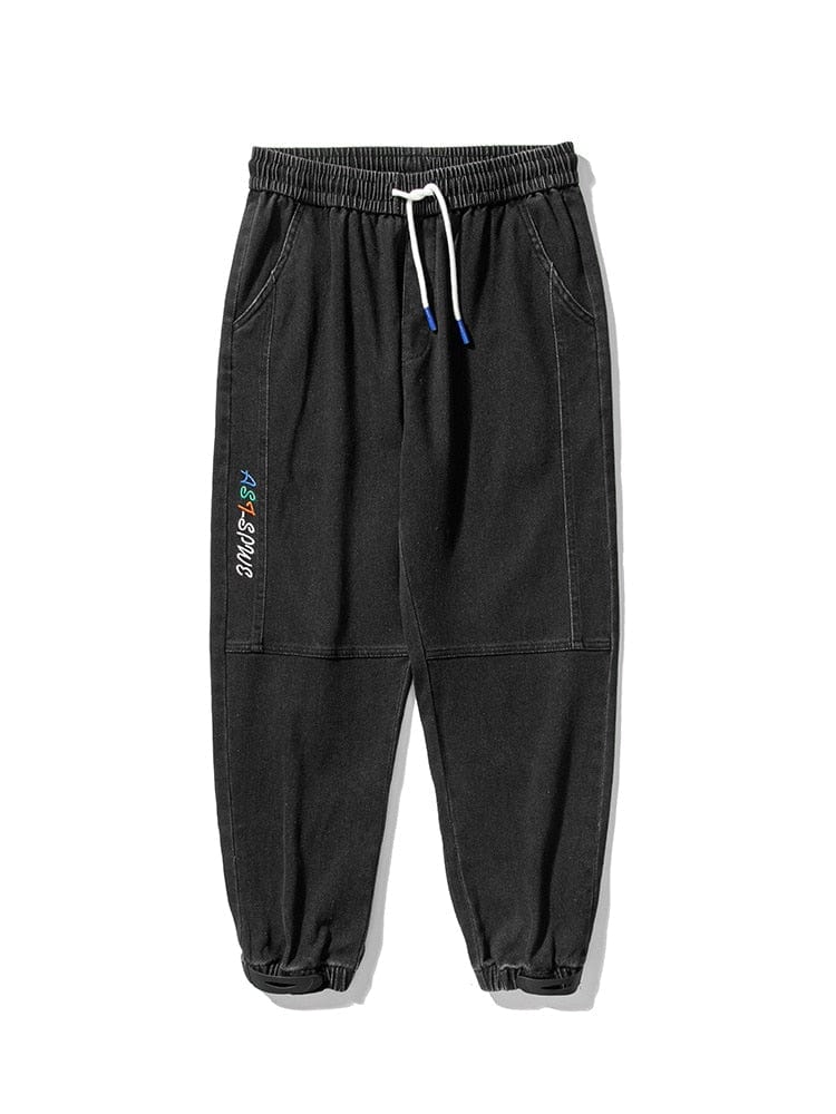 Men's Baggy Ankle-Length Denim Jogger Jeans, Plus Size 6XL-8XL