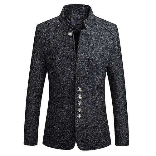 Men's Chinese Stand Collar Printed Blazer Jacket M-5XL