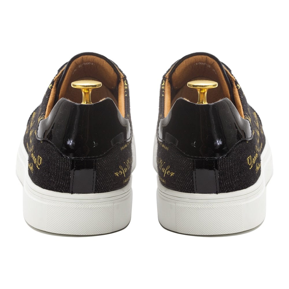 Men's Patent Leather Lace-Up Casual Flat Sneakers