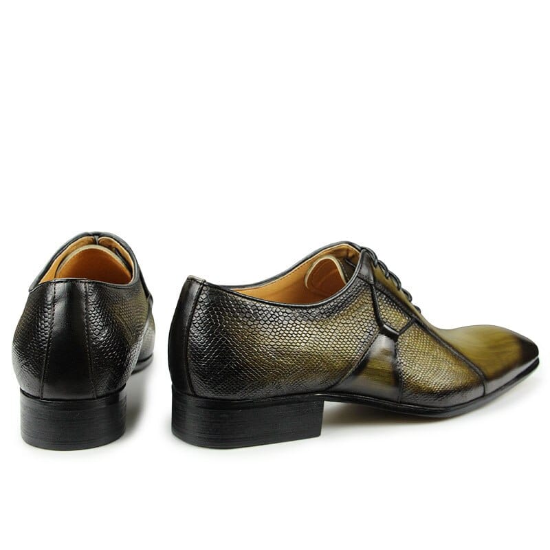 Men's Pointed Toe Leather Oxford Wedding Shoes
