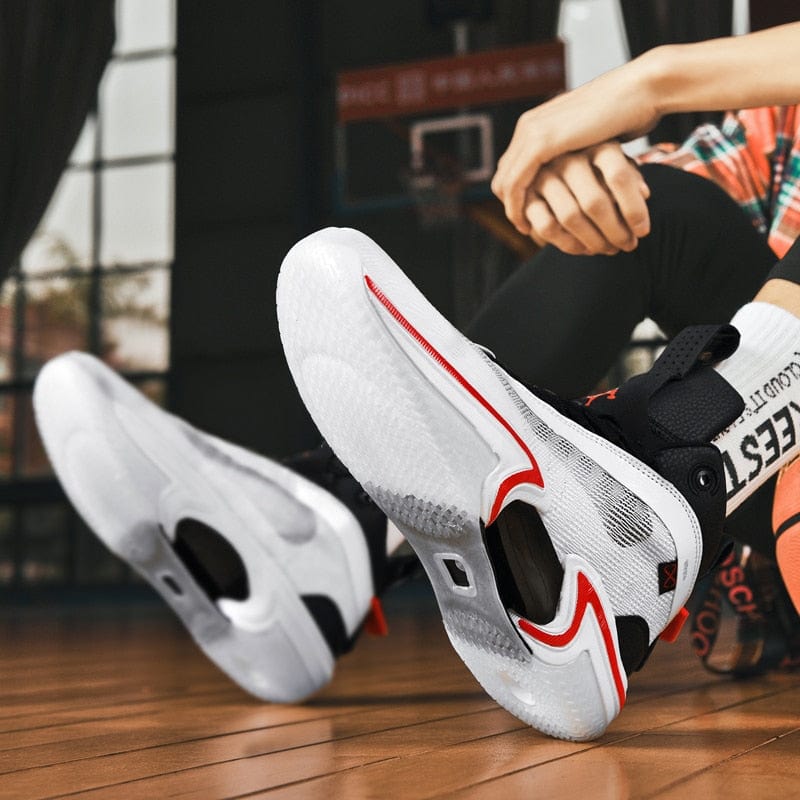 Men's High-Top Wear-Resistant Non-Slip Contrast Basketball Sneakers