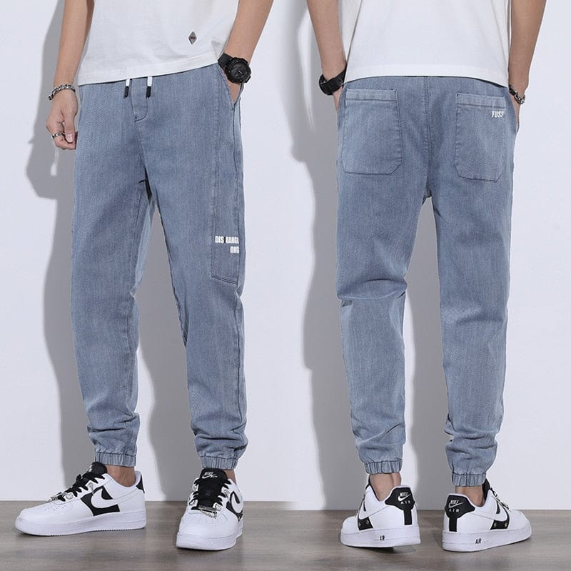 Men's Cotton Denim Hip-Hop Skinny Harem Jeans, Sizes M-4XL