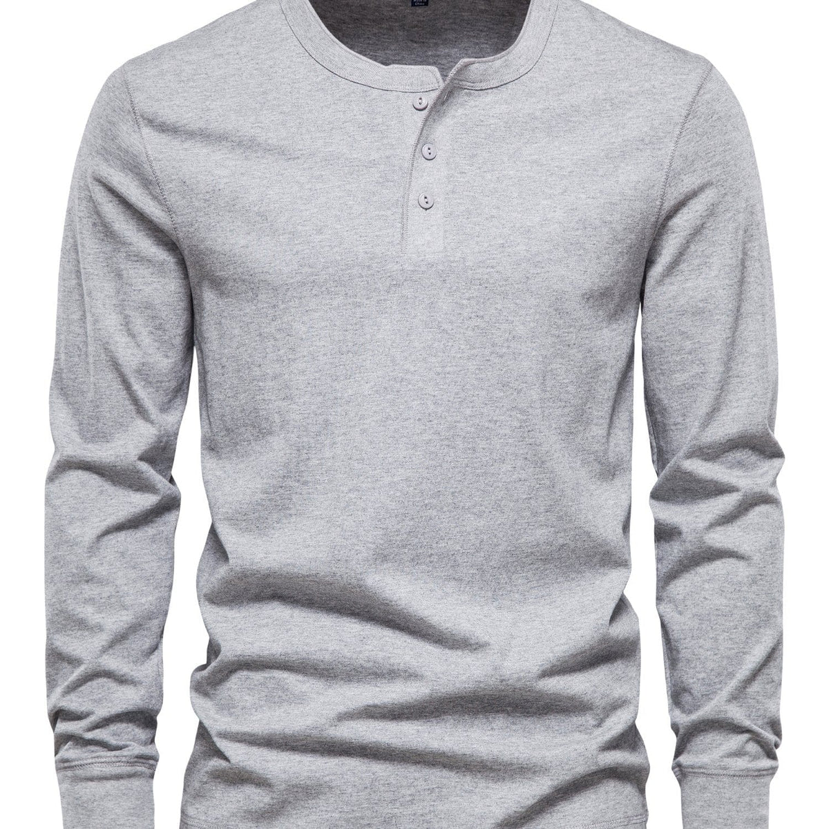 Men's Henley Collar Long Sleeve T Shirt