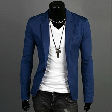 Men's Single Button Slim Fit Casual Blazer Jacket