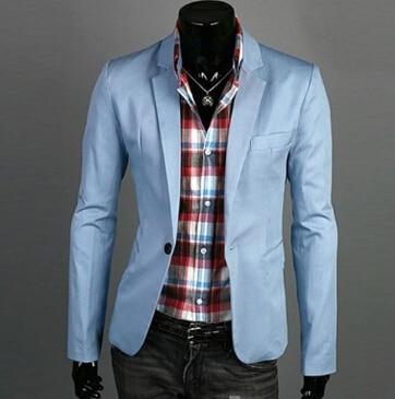 Men's Single Button Slim Fit Casual Blazer Jacket